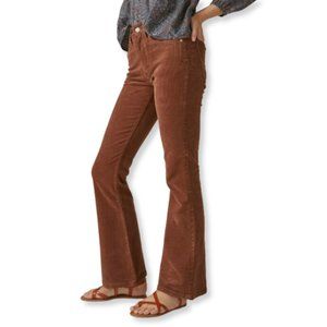 NWT Lucky Brand Stevie High Rise Retro Flare Brown Corduroy Pants Size 12